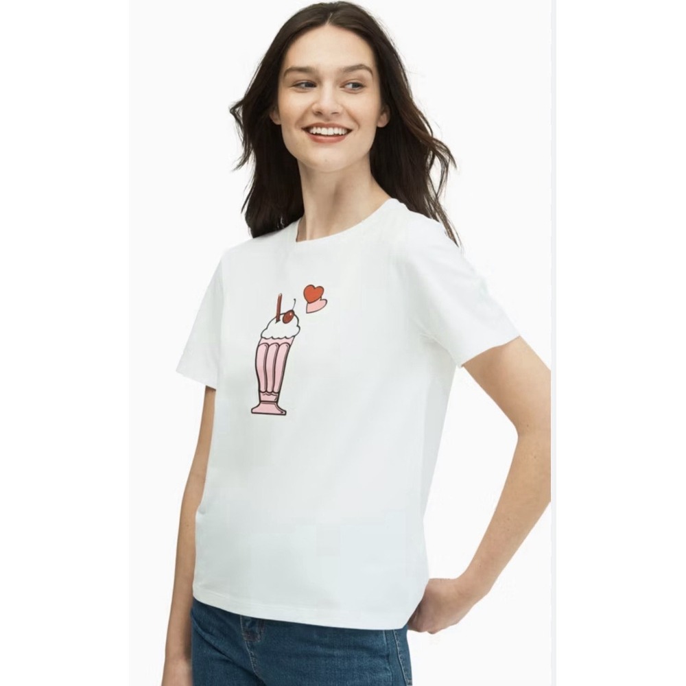 Kate Spade‎ x Archie comics milkshake T Shirt Fresh White Size Small